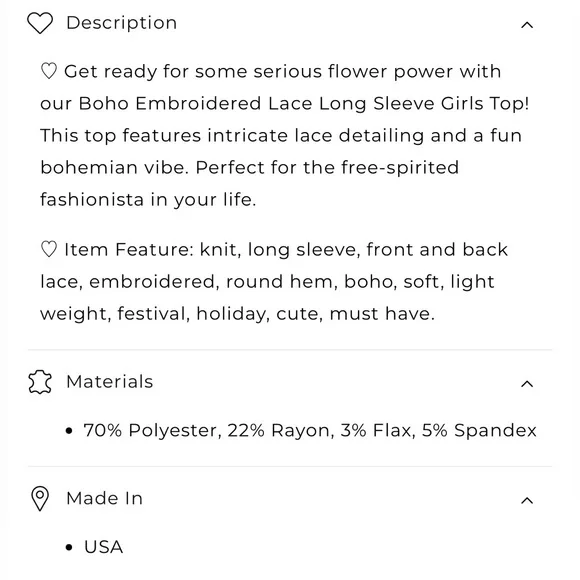 Kiddo by Katie Girls' Cream Lace Detail Long-Sleeve Top - Picture 5 of 6